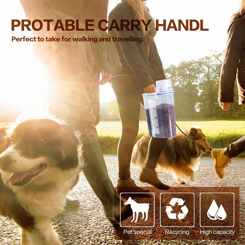 Boîte à nourriture pour chiens, seau de rangement scellé, rangement des aliments pour chats, petits trous en plastique pour les vider facilement du réservoir de stockage